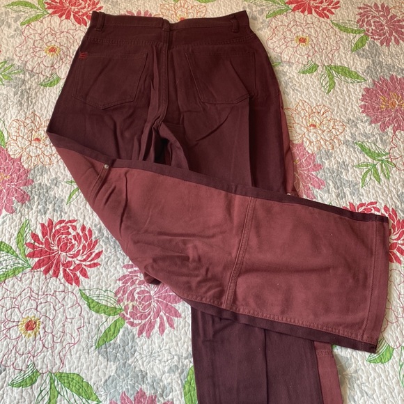 UO duo tone burgundy pant - Picture 5 of 5